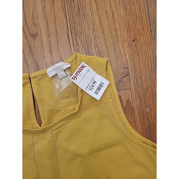 Cynthia Rowley Linen Blend Size Large Mustard Sleeveless Dress - Picture 4 of 8
